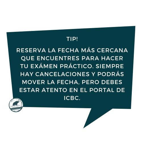 Apúrate a sacar la cita ya que los tiempos de espera son normalmente de 3 meses. Reserva la fecha más cercana que encuentres en la oficina de ICBC de tu elección. Siempre hay cancelaciones y podrás mover la fecha, pero debes estar atento en el portal de ICBC.